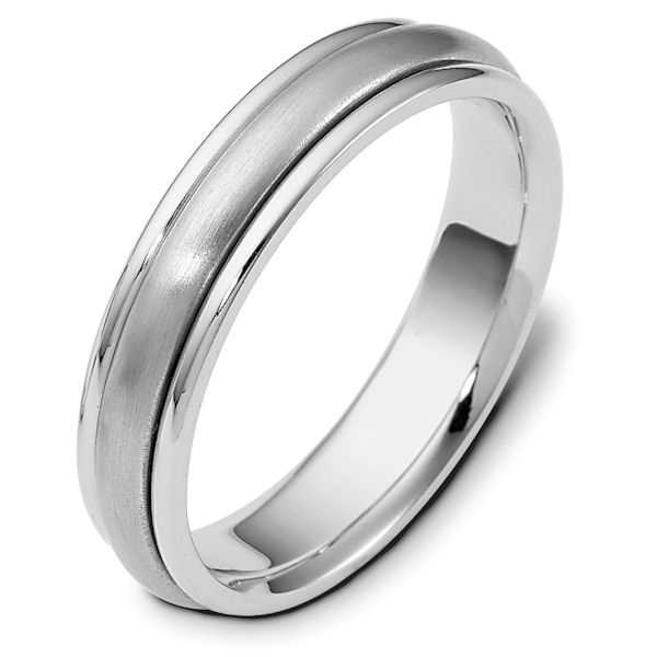 Item # 111271PP - Platinum, 5.0 mm wide, comfort fit wedding band. The center portion is matte finish and the edges are polished. Different finishes may be selected or specified.