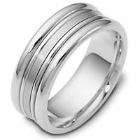 Item # 111501W - 14K White Gold Comfort Fit, 8.0mm Wide Wedding Band