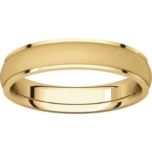 Item # 112771 View 3 - Gold Wedding Band 4mm Brushed Center