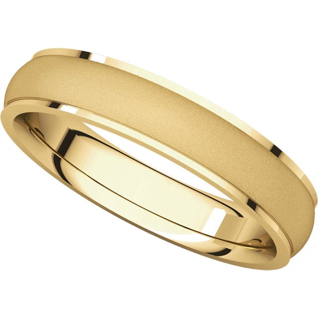 Item # 112771 View 4 - Gold Wedding Band 4mm Brushed Center