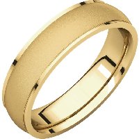 Item # 112781E - 18K Wedding Band 5mm  Brushed Center