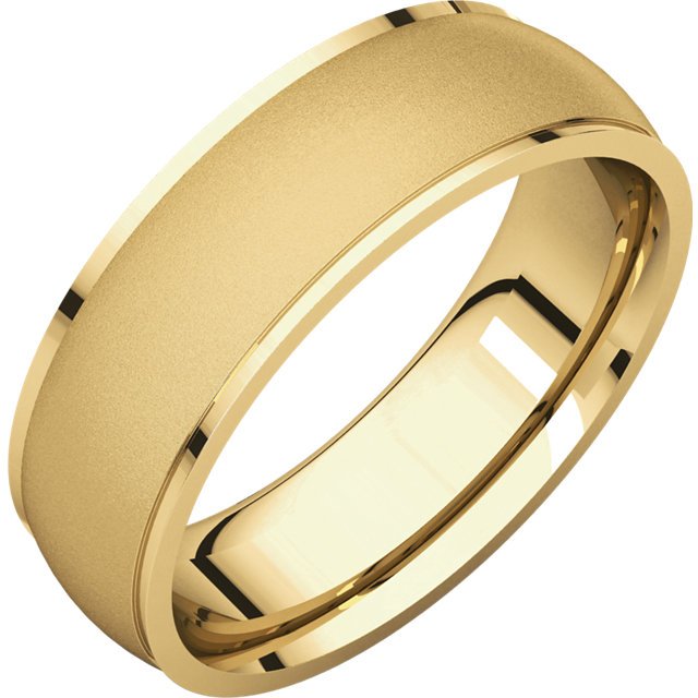 112791 6mm Comfort Fit Men's Wedding Band Brushed Center.