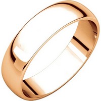 Item # 112941R - 14K Rose Gold Plain 5.0mm Men