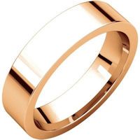 Item # 114751Rx - 10K Rose Gold Comfort fit 5mm Plain Wedding Band