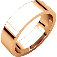 Item # 114761mR - 14K Rose Flat Comfort fit 6mm Wedding Band