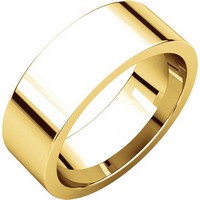 Item # 114771E - 18K Yellow Rose Flat Comfort Fit Plain Wedding Band