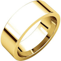 Item # 114771x - 10K Yellow Rose Flat Comfort Fit Plain Wedding Band
