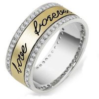Item # 11598E - 18K Engraved Eternity Ring