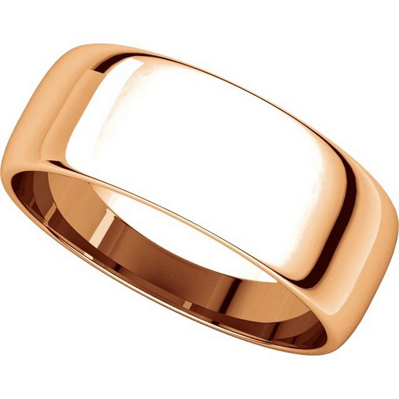 Item # 116831RE View 4 - 18K Rose Gold 7mm Wide His or Hers Wedding Ring