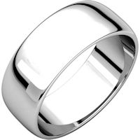 Item # 116831Wx - 10K Plain Domed Wedding Ring