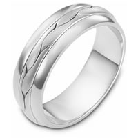 Item # 117101WE - 18 kt White Gold Hand Made Wedding Band