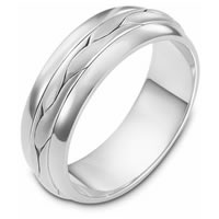 Item # 117101W - 14 kt White Gold Hand Made Wedding Band