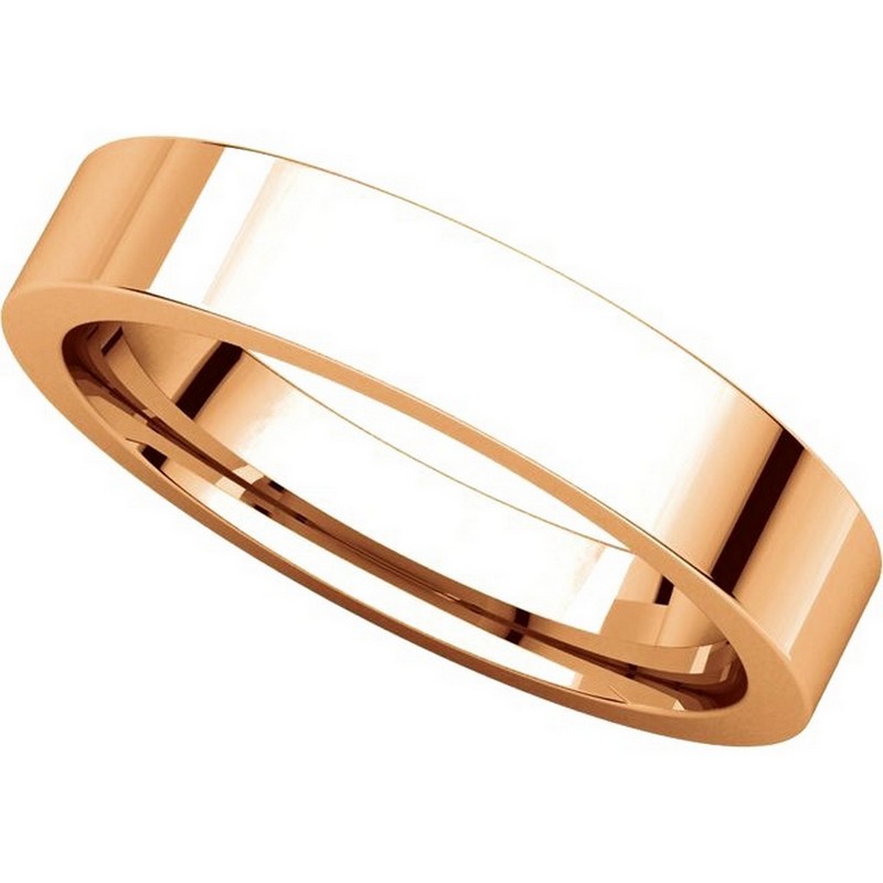 Item # 117211mR View 5 - 14K Rose Gold Plain 4mm Comfort Fit Wedding Ring