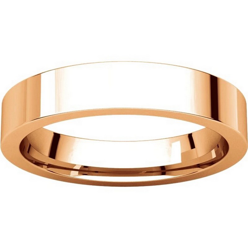 Item # 117211RE View 3 - 18K Rose Gold Plain 4mm Comfort Fit Wedding Ring