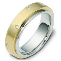 Item # 117681E - 18K Diamond Wedding Band, Rotating Center