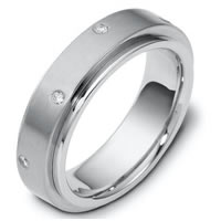 Item # 117681PD - Palladium Diamond Wedding Band, Rotating Center