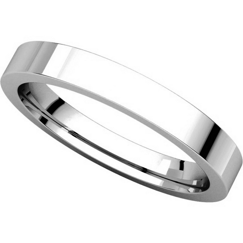 Item # 118381PP View 4 - Platinum Flat comfort fit 3mm Wide Wedding Ring