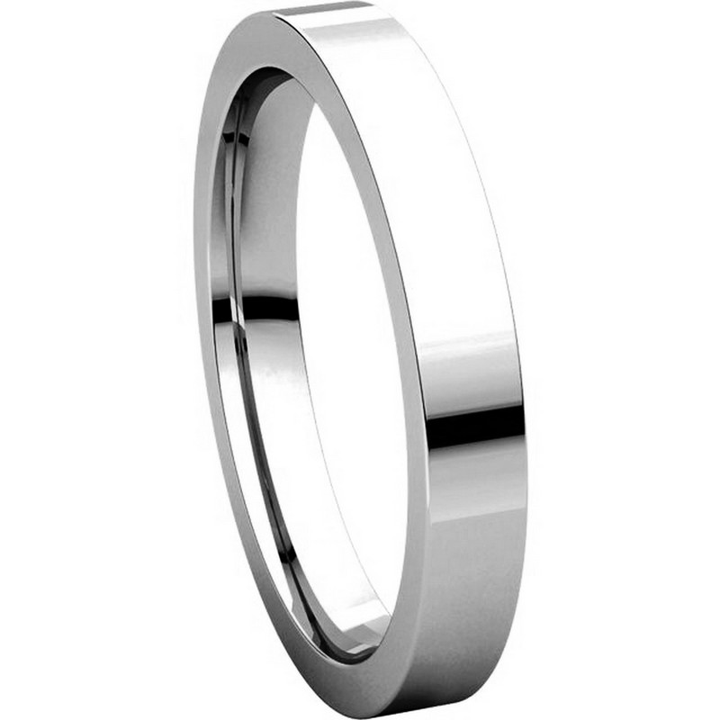 Item # 118381PP View 5 - Platinum Flat comfort fit 3mm Wide Wedding Ring