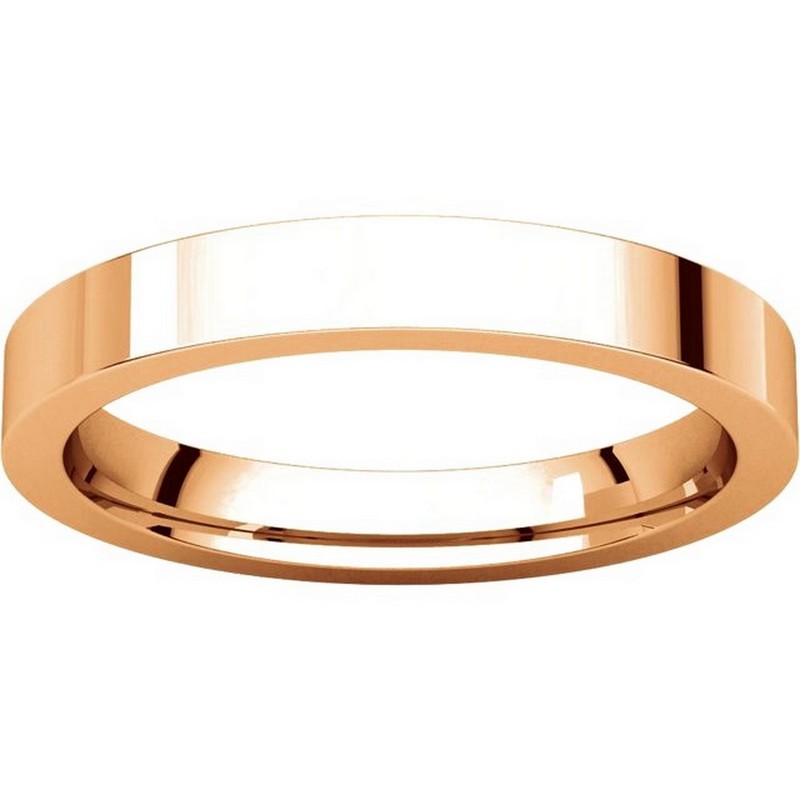 Item # 118381RE View 3 - 18K Rose Gold Flat comfort fit 3mm  Wedding Band