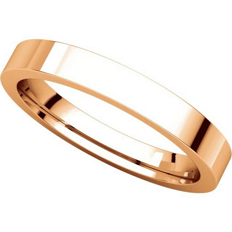 Item # 118381RE View 4 - 18K Rose Gold Flat comfort fit 3mm  Wedding Band