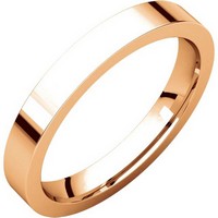 Item # 118381RE - 18K Rose Gold Flat comfort fit 3mm Wedding Band