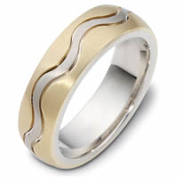 Item # 118401E - 18 kt Gold Wedding Band,  Musical Harmony