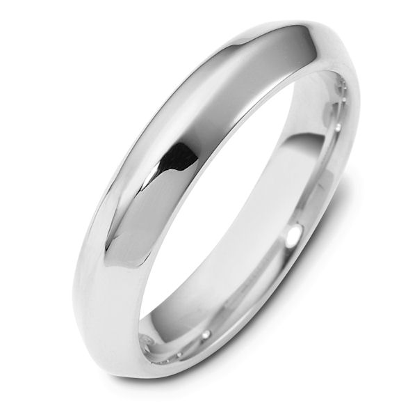Item # 118461WE - 18kt White gold contemporary, comfort fit, 4.0mm wide wedding band. The whole ring has a polished finish. Different finishes may be selected or specified. 
