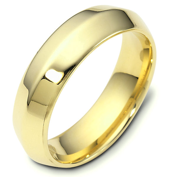 Item # 118471 - 14kt Yellow gold modern contemporary, comfort fit, 6.0mm wide wedding band. The ring has a polished finish. Different finishes may be selected or specified. 