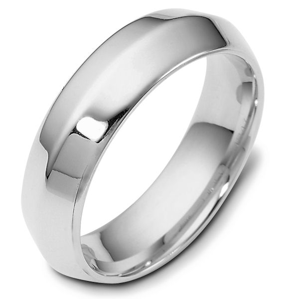 Item # 118471WE - 18kt White gold modern contemporary, comfort fit, 6.0mm wide wedding band. The ring has a polished finish. Different finishes may be selected or specified. 