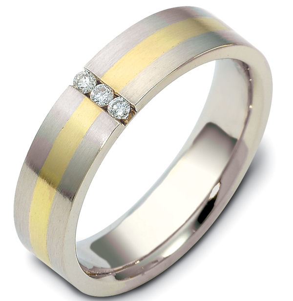 Item # 118551 - 14K gold, 5.0 mm wide, diamond ring. Diamond weighs 0.05 ct tw. The diamonds are graded as VS1 in Clarity G in Color. The ring is a brush finish. Different finishes may be selected or specified.