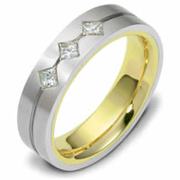 Item # 118561E - 18K Gold Diamond Wedding Band