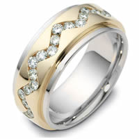 Item # 119151E - 18K Gold Rotating, Diamond Wedding Band