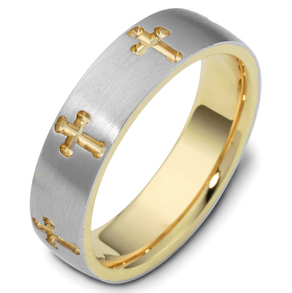 120971e Gold Comfort Fit 6 0mm Wide Cross Wedding Ring Item 120971e Gold Comfort Fit 6 0mm Wide Cross Wedding Ring