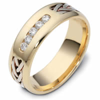Item # 121201E - 18K Hand Made Gold Diamond Wedding Ring