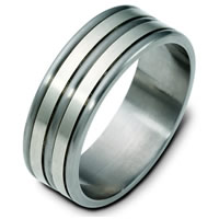Item # 121821TG - 14 K Gold Titanium Wedding Band