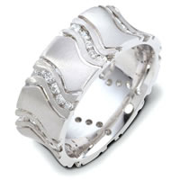 Item # 122231W - 14K River Channel Diamond Eternity Band