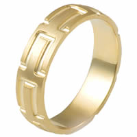 Item # 12709E - 18 Kt Yellow Gold Carved Band