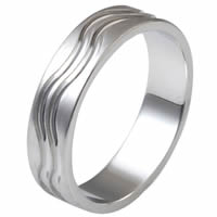 Item # 12723WE - 18 Kt White Gold Carved Band