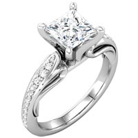 Item # 127647W - Princess Diamond Engagement Ring 