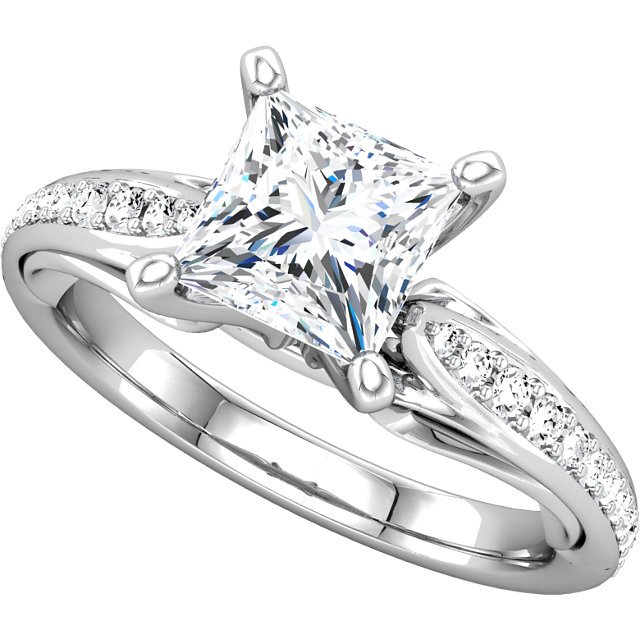 Item # 127647W View 5 - Princess Diamond Engagement Ring 