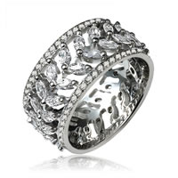 Item # 14784PP - Marquise and Round Diamond Eternity Ring Platinum 