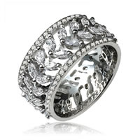 Item # 14784PP - Marquise and Round Diamond Eternity Ring Platinum