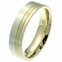 Item # 2100511PE - Platinum-Gold, Comfort Fit Wedding Band