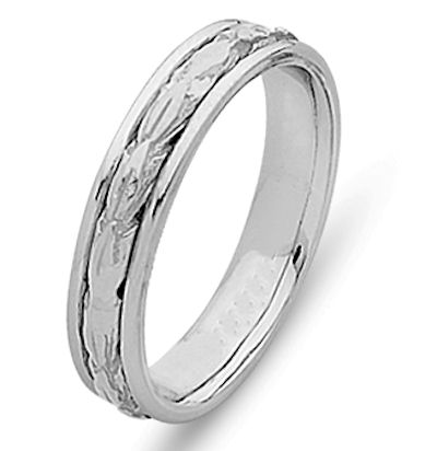 Item # 210505PP - Platinum hand crafted 5.0 mm wide, comfort fit Celtic wedding band. The leaves are hand carved in platinum and have a matte finish. The outer edges are polished. Different finishes may be selected or specified. 