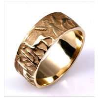 Item # 2105210E - 10.0mm Wide, Ancient Motifs Wedding Band