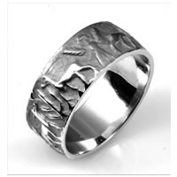 Item # 2105210W - 10.0mm Wide, Ancient Motifs Wedding Band