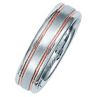 Item # 211001RE - Rose-White Gold Classic Wedding Band