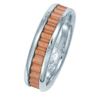 Item # 211031PE - Platinum-18K Rose Gold Classic Wedding Band