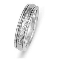 Item # 211051PP - Platinum Hammered Wedding Band