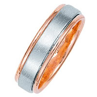 Item # 211061RE - Rose Gold and White Gold Classic Wedding Band